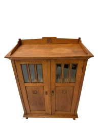 Arts & Crafts Art Nouveau Bookcase with Beveled Glass, 1900s
